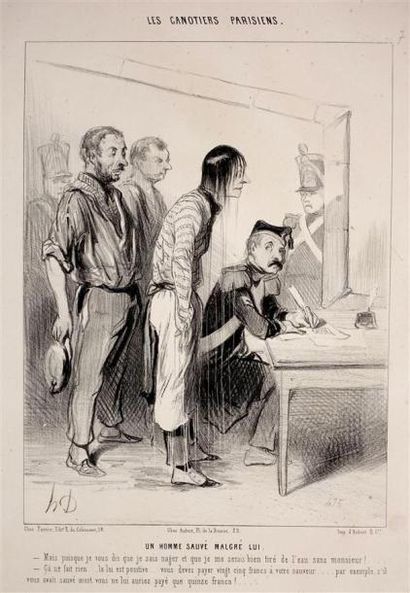 Honoré Daumier (1808-1879) Les Canotiers...