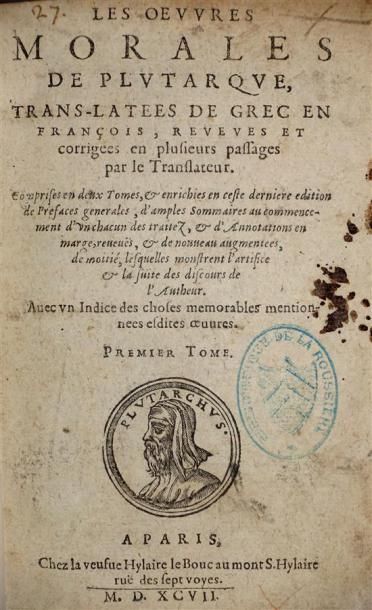 PLUTARQUE : Traité de Plutarque sur la manière...