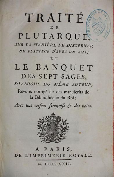 PLUTARQUE : Traité de Plutarque sur la manière...