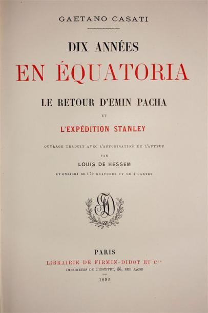 AFRIQUE. CASATI (Gaetano) : Dix années en...