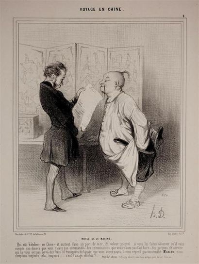 Voyage en Chine. 1845. Lithographie. Chaque...