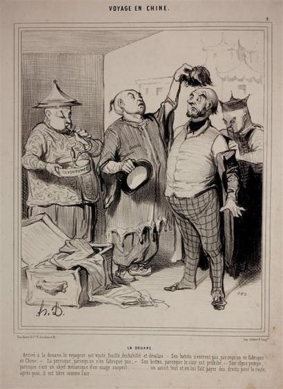 Voyage en Chine. 1845. Lithographie. Chaque...