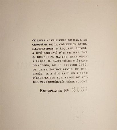 BAUDELAIRE - CHIMOT : Les Fleurs du Mal....
