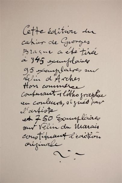 BRAQUE. Cahier de Georges Braque 1917-1947....