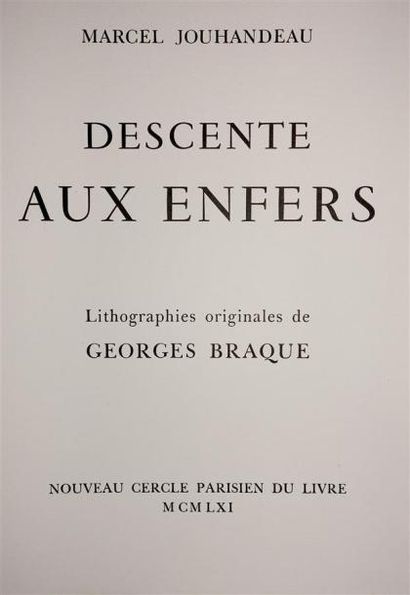 JOUHANDEAU (Marcel) : Descente aux Enfers,...