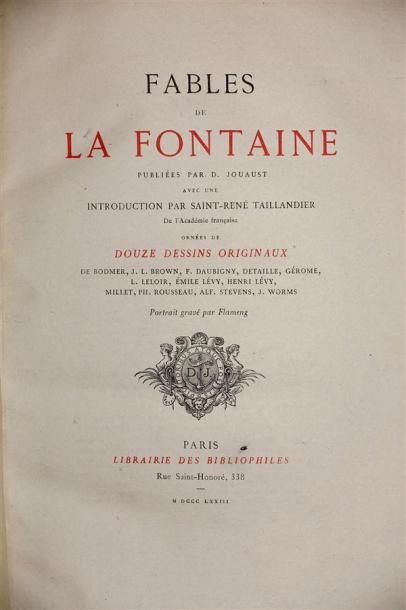 LA FONTAINE : Fables. Paris, JOUAUST, 1873...