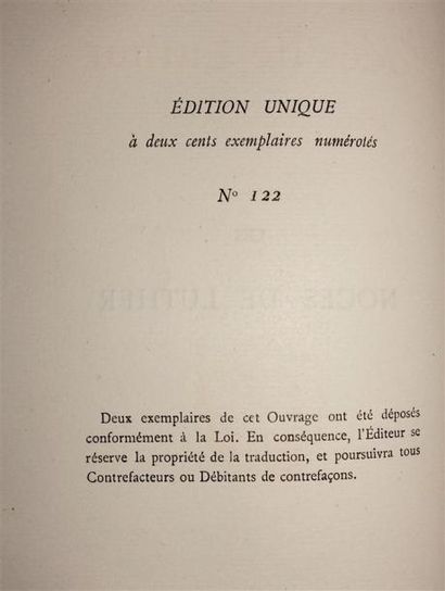 LEMNIUS (Simon) : Les noces de Luther ou...