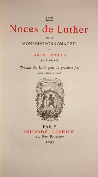 LEMNIUS (Simon) : Les noces de Luther ou...