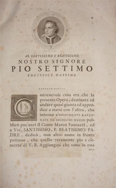 MARINI (Abbé Gaetano) : I Papiri Diplomatici......