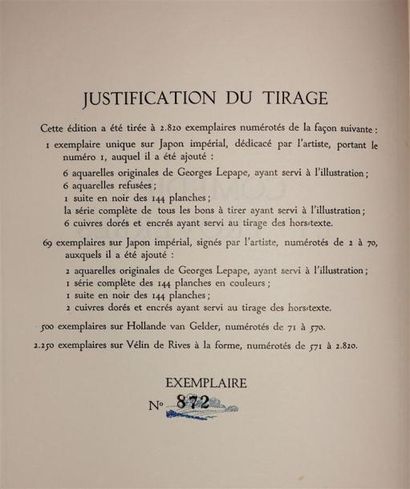 MUSSET (Alfred de) - LEPAPE (Georges) : Oeuvres...