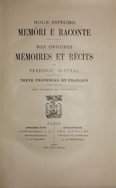 PROVENCE. MISTRAL (Frédéric) : Moun Espelido....