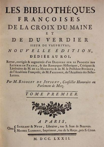 BIBLIOGRAPHIE : LA CROIX DU MAINE (François...