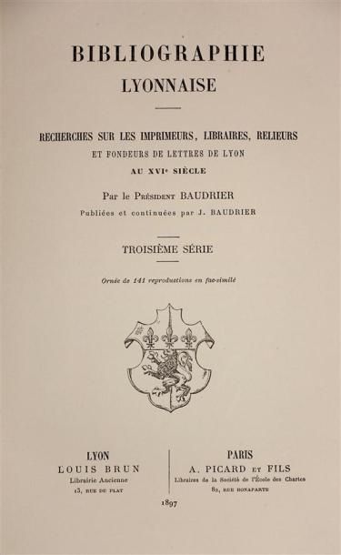 BIBLIOGRAPHIE : BAUDRIER (Henri) : Bibliographie...