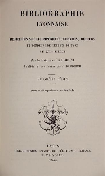 BIBLIOGRAPHIE : BAUDRIER (Henri) : Bibliographie...