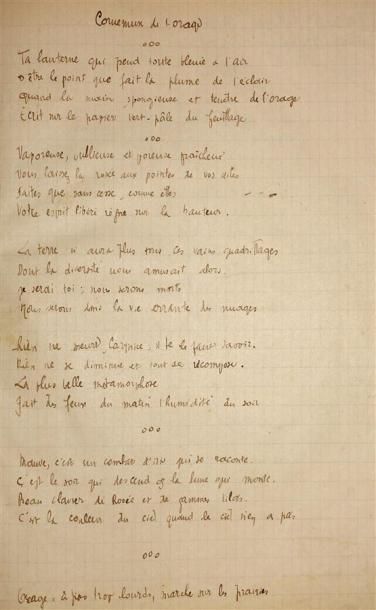 MANUSCRIT. PARROT (Louis) (1906-1948), poète,...