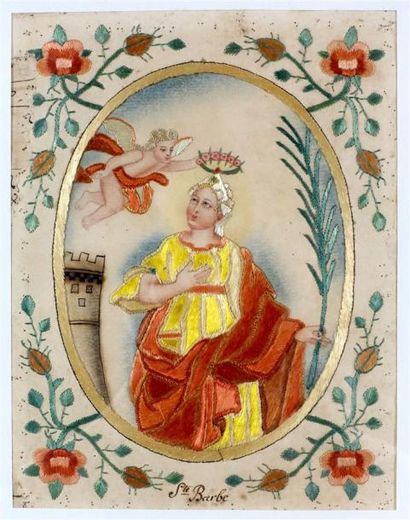Imagerie populaire Sainte Barbe ; Vierge...