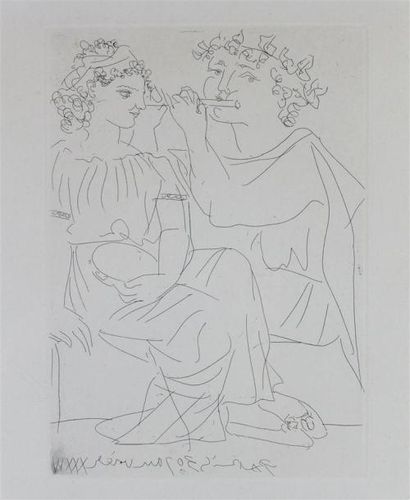 Pablo Picasso (1881-1973) Flûtiste et jeune...
