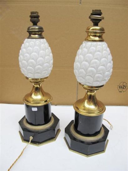 Paire de lampes ananas, dans le goût de la...