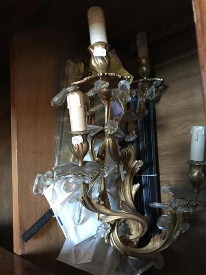 Paire d'appliques à deux bras de lumière...