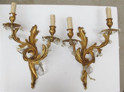 Paire d'appliques à deux bras de lumière...