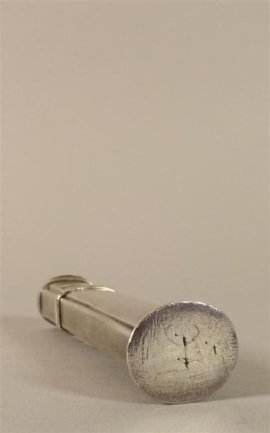 Étui pour cire à cacheter en argent, à décor...
