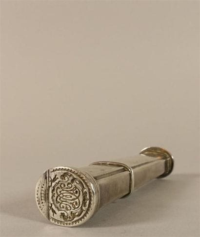 Étui pour cire à cacheter en argent, à décor...