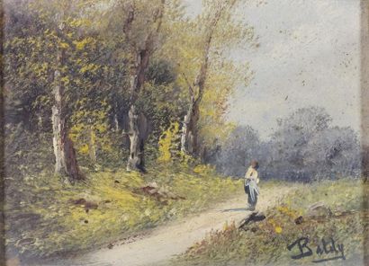 Deux huiles sur carton signées 