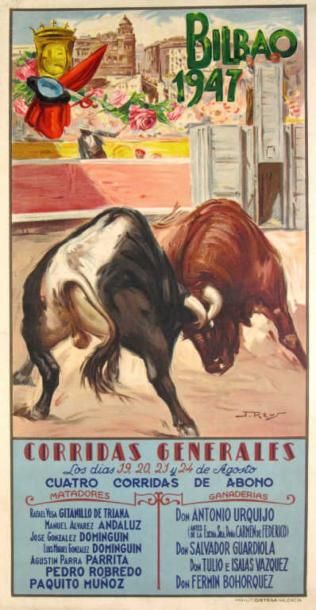 TAUROMACHIE
Lot de dix affichettes lithographiées,...