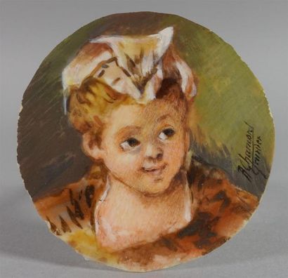 Quatre miniatures, deux ovales : 
- 