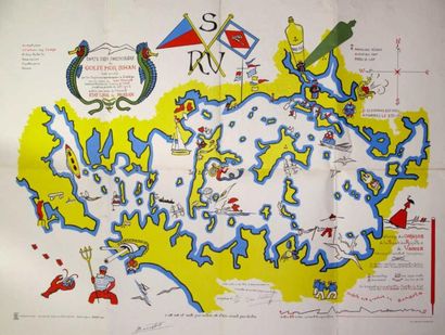 Carte en couleurs du Golfe du Morbihan.
Haut....