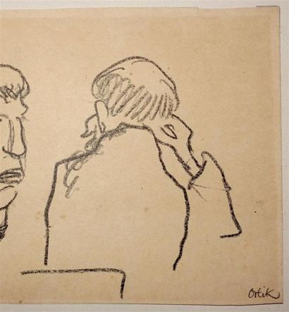 Ensemble de cinq dessins divers, certains...