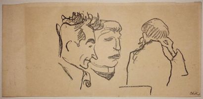Ensemble de cinq dessins divers, certains...