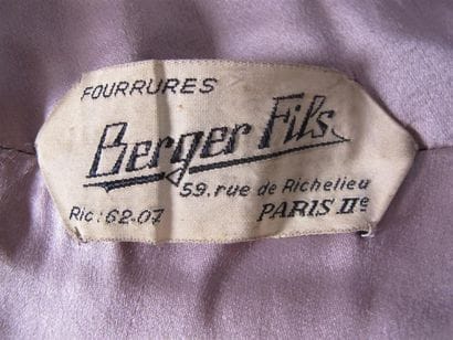 BERGER Fils 
Étole en fourrure.
Long. : 160...