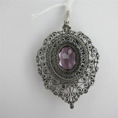 Pendentif en argent 925 millièmes ajouré,...