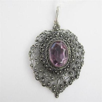 Pendentif en argent 925 millièmes ajouré,...