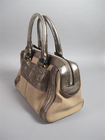 CHLOÉ
Sac à main en cuir irisé argenté et...