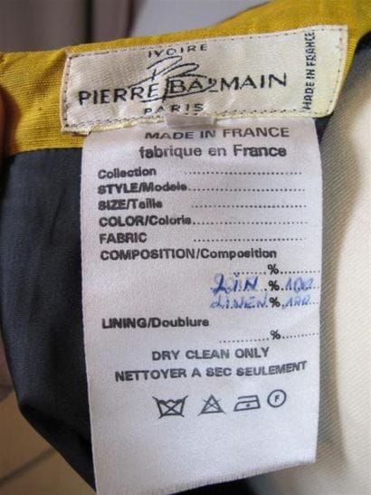 Pierre BALMAIN IVOIRE Paris
Robe en lin à...
