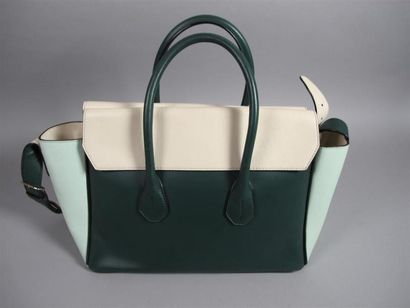 BALLY
Sac porté main en cuir écru, vert et...
