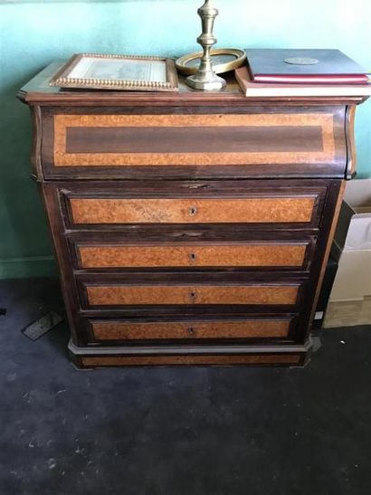 Commode de toilette en bois de placage, ronce...