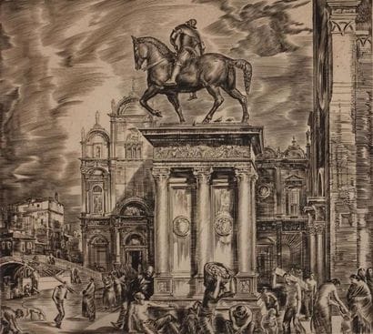 La place San Giovanni e Paolo. Gravure. 565...