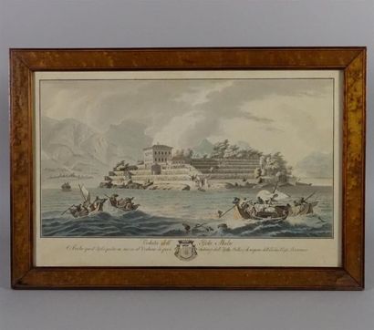 Vedutta dell' Isola Madre. Gravure en couleurs....