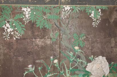 JAPON, fin du XIXe siècle
Paravent mural...