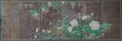 JAPON, fin du XIXe siècle
Paravent mural...