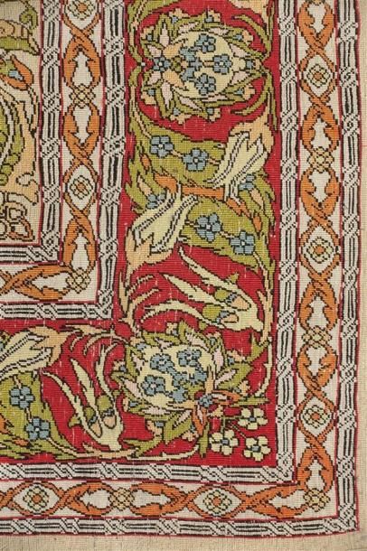 Tapis HEREKE en soie (chaîne et trame en...