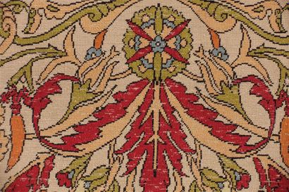 Tapis HEREKE en soie (chaîne et trame en...