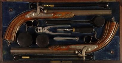 Coffret nécessaire de pistolets de duel en...