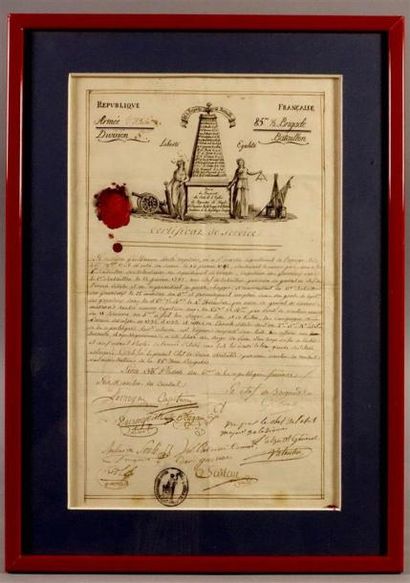 Certificat de service du Capitaine Guillaume...