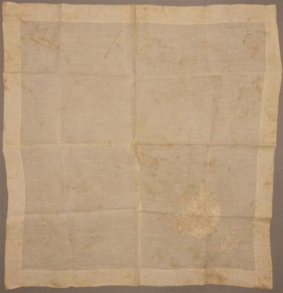 Rare mouchoir du Roi Louis Bonaparte. 
Carré,...