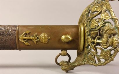 Sabre d'Officier de Marine. Poignée en corne....