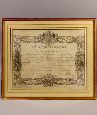 Brevet de la Médaille militaire du Maréchal...